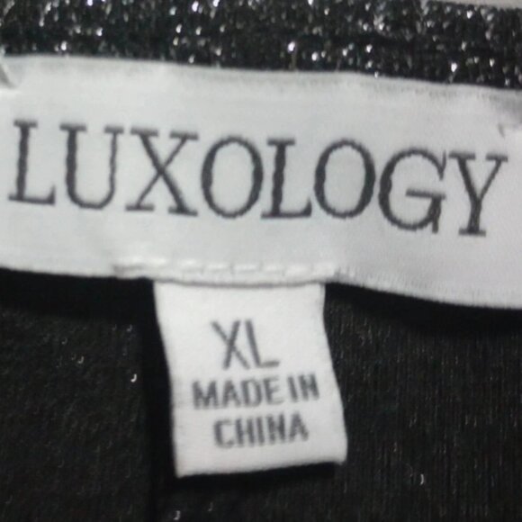 2 Item Bundle NWT Luxology Women’s Faux Wrap Dresses XL Blue/Sparkle Black - Picture 10 of 11